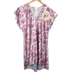 Long Paisley Shirt Flower Detail Rosette TunicTracy Porter M